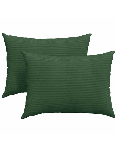 Cuscini da Divano 2 pcs Verde Scuro 70 x 50 cm Tessuto in Cords