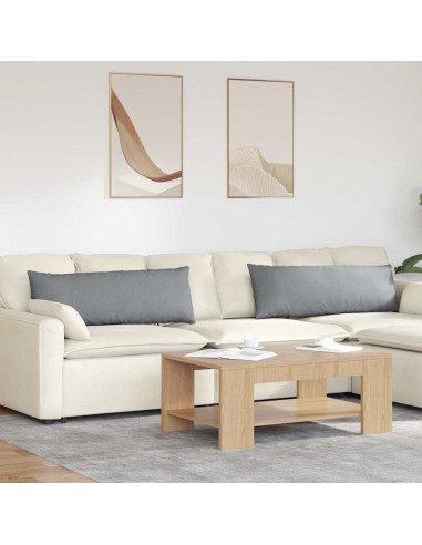 Cuscini da Divano 2 pcs Grigio chiaro 120 x 40 cm Tessuto