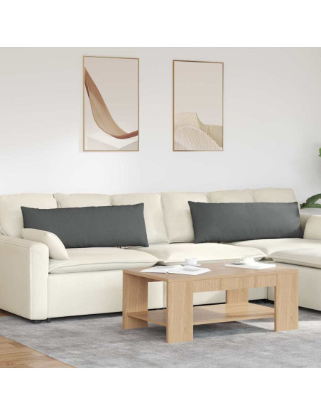 Cuscini da Divano 2 pcs Grigio scuro 120 x 40 cm Tessuto