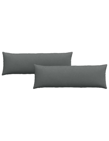 Cuscini da Divano 2 pcs Grigio scuro 120 x 40 cm Tessuto