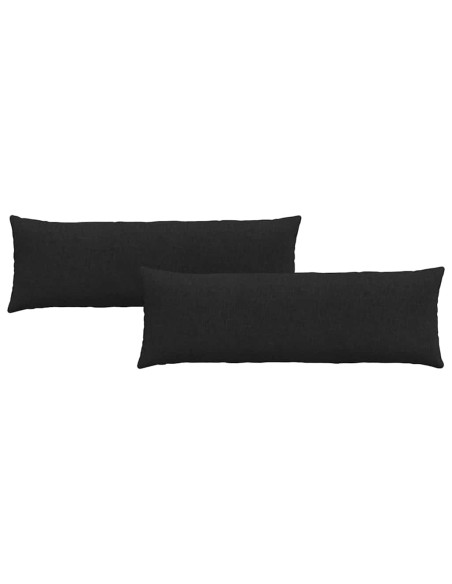 Cuscini da Divano 2 pcs Nero 120 x 40 cm Tessuto