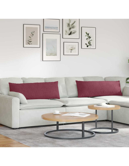 Cuscini da Divano 2 pcs Rosso Vino 120 x 40 cm Tessuto