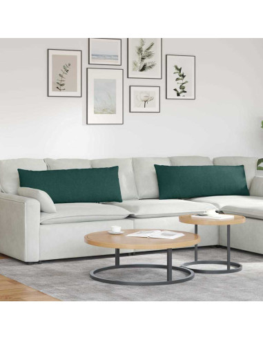Cuscini da Divano 2 pcs Verde Scuro 120 x 40 cm Tessuto