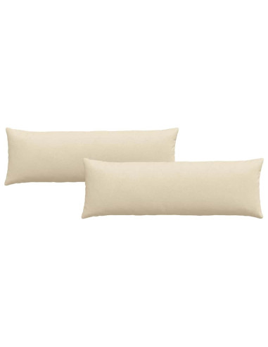 Cuscini da Divano 2 pcs Crema 120 x 40 cm Tessuto