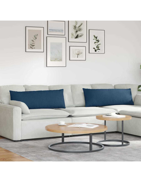 Cuscini da Divano 2 pcs Blu 120 x 40 cm Tessuto
