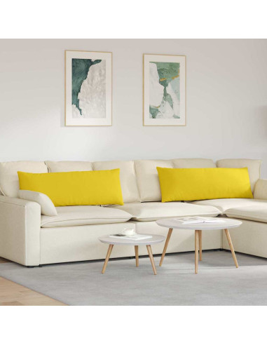 Cuscini da Divano 2 pcs Giallo Chiaro 120 x 40 cm Tessuto