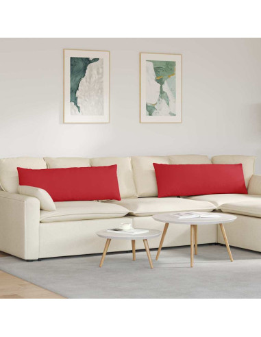 Cuscini da Divano 2 pcs Rosso 120 x 40 cm Tessuto