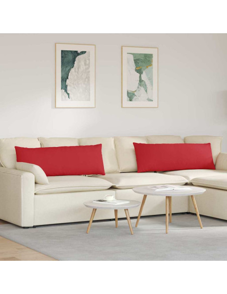 Cuscini da Divano 2 pcs Rosso 120 x 40 cm Tessuto