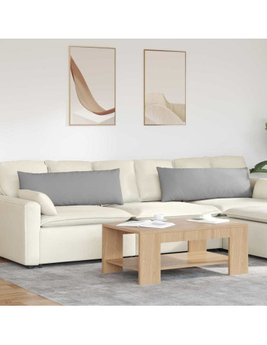 Cuscini da Divano 2 pcs Grigio 120 x 40 cm Tessuto