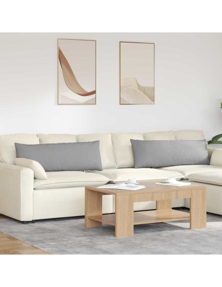Cuscini da Divano 2 pcs Grigio 120 x 40 cm Tessuto