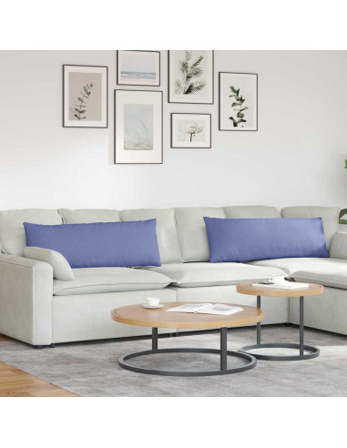 Cuscini da Divano 2 pcs Blu 120 x 40 cm Tessuto