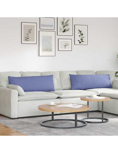 Cuscini da Divano 2 pcs Blu 120 x 40 cm Tessuto