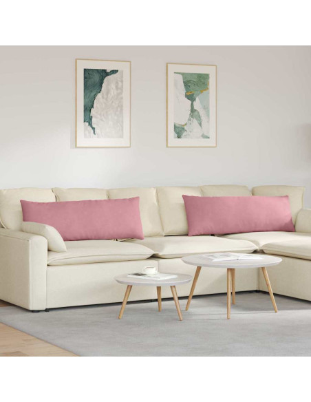 Cuscini da Divano 2 pcs Rosa 120 x 40 cm Tessuto in Cords