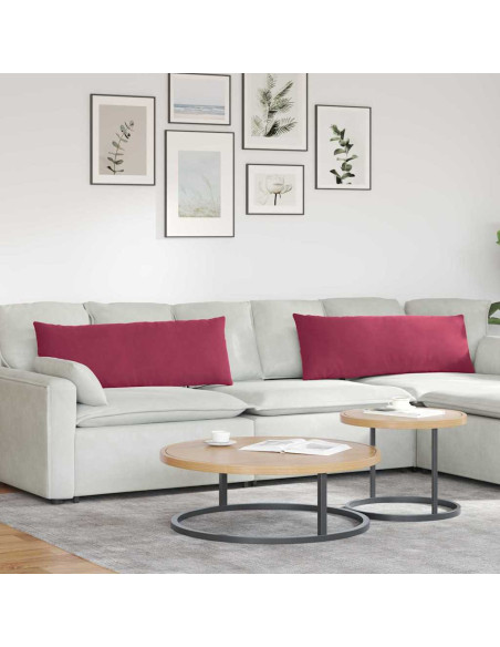 Cuscini da Divano 2 pcs Rosso Vino 120 x 40 cm Tessuto in Cords