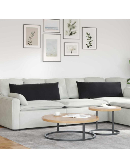 Cuscini da Divano 2 pcs Nero 120 x 40 cm Tessuto in Cords