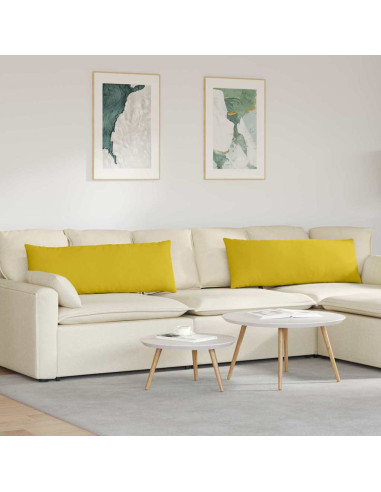 Cuscini da Divano 2 pcs Giallo 120 x 40 cm Tessuto in Cords
