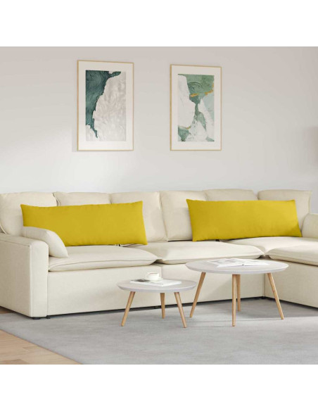 Cuscini da Divano 2 pcs Giallo 120 x 40 cm Tessuto in Cords