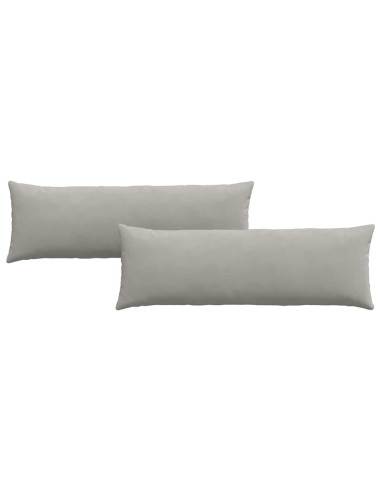 Cuscini da Divano 2 pcs Grigio chiaro 120 x 40 cm Tessuto