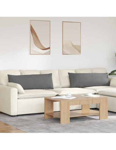 Cuscini da Divano 2 pcs Grigio scuro 120 x 40 cm Tessuto