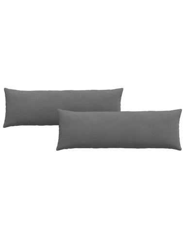 Cuscini da Divano 2 pcs Grigio scuro 120 x 40 cm Tessuto
