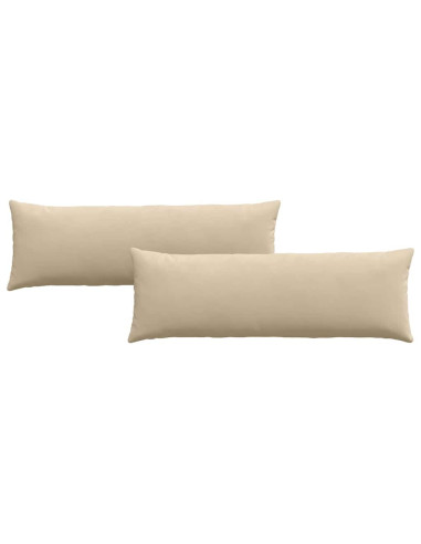 Cuscini da Divano 2 pcs Crema 120 x 40 cm Tessuto