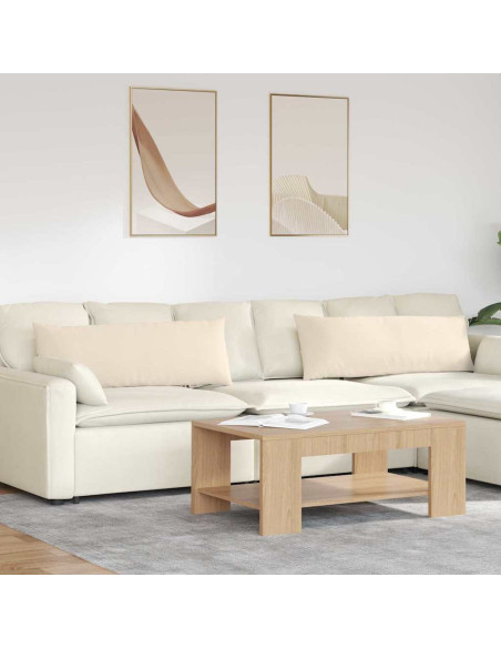 Cuscini da Divano 2 pcs Beige 120 x 40 cm Tessuto