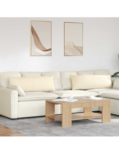 Cuscini da Divano 2 pcs Crema 120 x 40 cm Tessuto in Cords