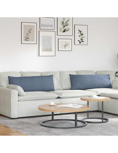 Cuscini da Divano 2 pcs Blu 120 x 40 cm Tessuto in Cords