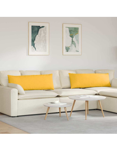 Cuscini da Divano 2 pcs Giallo Chiaro 120 x 40 cm
