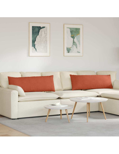 Cuscini da Divano 2 pcs Rosso Arancio 120 x 40 cm