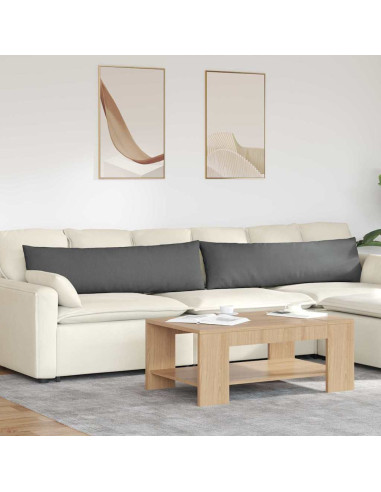Cuscini da Divano 2 pcs Grigio scuro 145 x 40 cm Tessuto