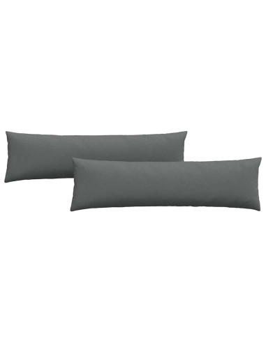 Cuscini da Divano 2 pcs Grigio scuro 145 x 40 cm Tessuto