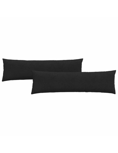 Cuscini da Divano 2 pcs Nero 145 x 40 cm Tessuto