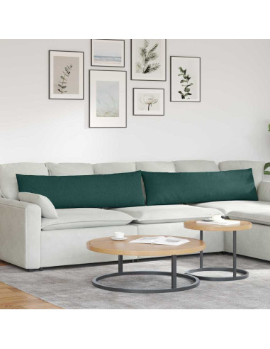 Cuscini da Divano 2 pcs Verde Scuro 145 x 40 cm Tessuto