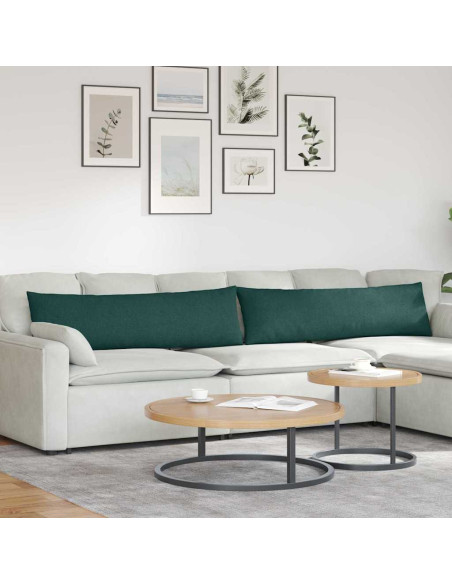 Cuscini da Divano 2 pcs Verde Scuro 145 x 40 cm Tessuto