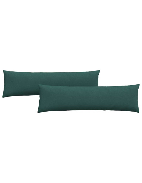 Cuscini da Divano 2 pcs Verde Scuro 145 x 40 cm Tessuto