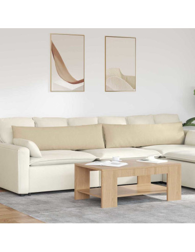 Cuscini da Divano 2 pcs Crema 145 x 40 cm Tessuto