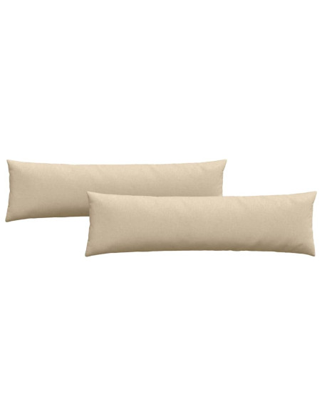 Cuscini da Divano 2 pcs Crema 145 x 40 cm Tessuto