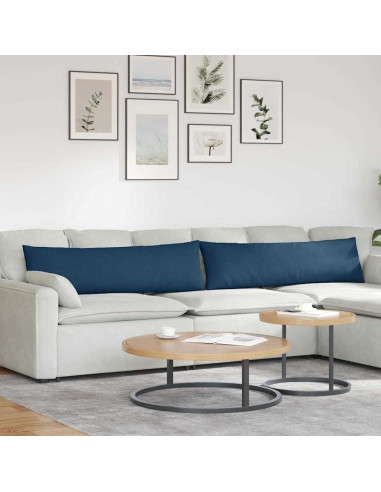 Cuscini da Divano 2 pcs Blu 145 x 40 cm Tessuto