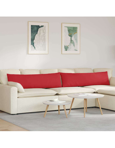 Cuscini da Divano 2 pcs Rosso 145 x 40 cm Tessuto