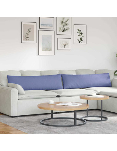 Cuscini da Divano 2 pcs Blu 145 x 40 cm Tessuto