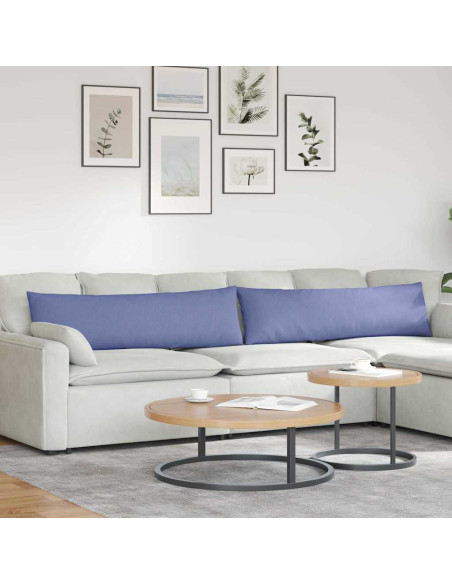 Cuscini da Divano 2 pcs Blu 145 x 40 cm Tessuto