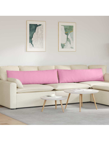 Cuscini da Divano 2 pcs Rosa 145 x 40 cm Tessuto