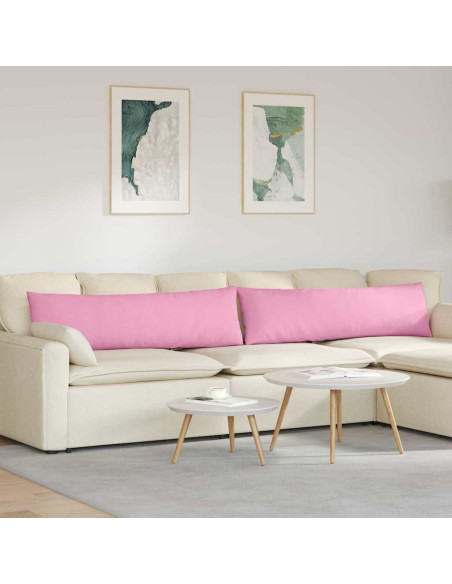Cuscini da Divano 2 pcs Rosa 145 x 40 cm Tessuto