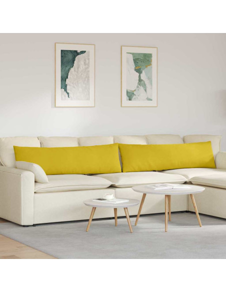 Cuscini da Divano 2 pcs Giallo 145 x 40 cm Tessuto in Cords