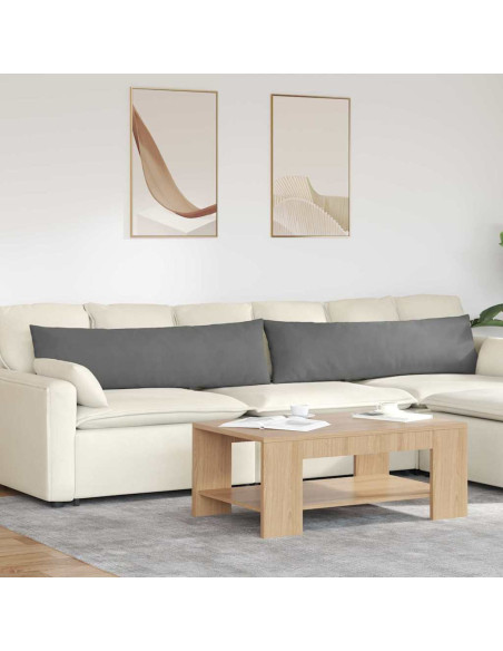 Cuscini da Divano 2 pcs Grigio scuro 145 x 40 cm Tessuto