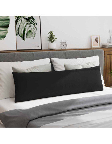 Cuscini da Divano 2 pcs Nero 145 x 40 cm Tessuto