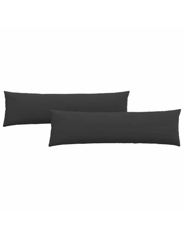 Cuscini da Divano 2 pcs Nero 145 x 40 cm Tessuto