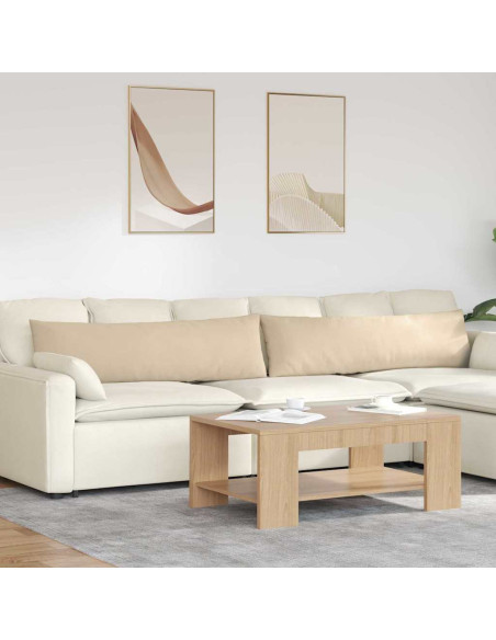 Cuscini da Divano 2 pcs Crema 145 x 40 cm Tessuto
