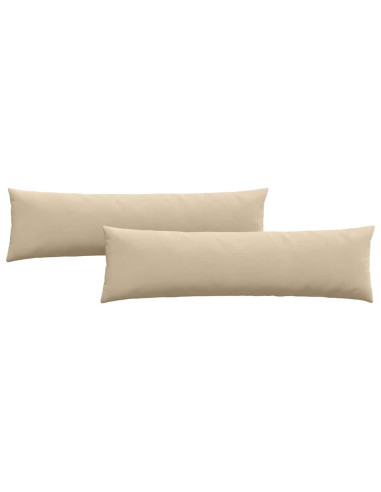 Cuscini da Divano 2 pcs Crema 145 x 40 cm Tessuto
